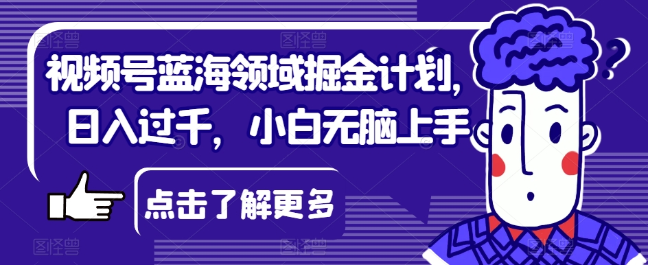 视频号蓝海领域掘金计划，日入过千，小白无脑上手【揭秘】-啄木鸟资源库