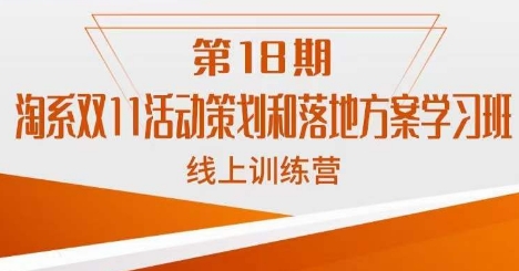 南掌柜·淘系双11活动策划和落地方案线上课18期-啄木鸟资源库