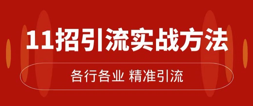 精准引流术：11招引流实战方法，让你私域流量加到爆（11节课完整)-啄木鸟资源库