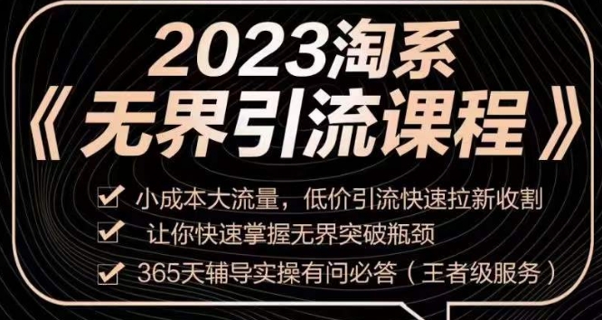 2023淘系无界引流实操课程，​小成本大流量，低价引流快速拉新收割，让你快速掌握无界突破瓶颈-啄木鸟资源库