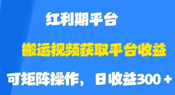 搬运视频获取平台收益，平台红利期，附保姆级教程【揭秘】-啄木鸟资源库