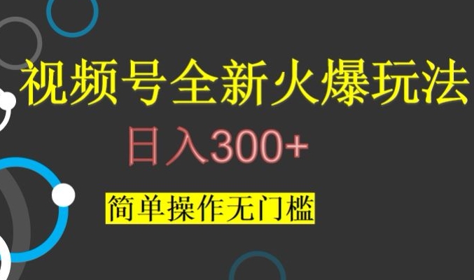 视频号最新爆火玩法，日入300+，简单操作无门槛【揭秘】-啄木鸟资源库