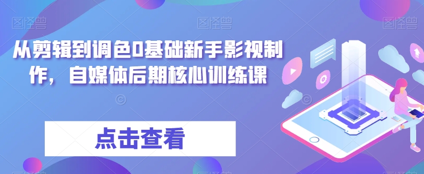 从剪辑到调色0基础新手影视制作，自媒体后期核心训练课-啄木鸟资源库