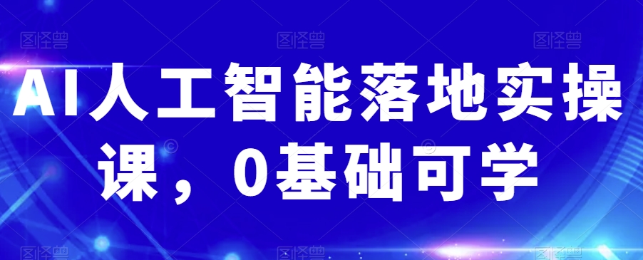 AI人工智能落地实操课，0基础可学-啄木鸟资源库