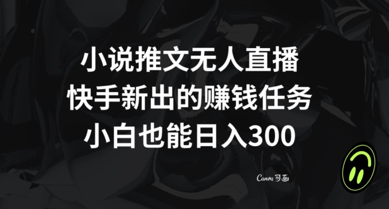 小说推文无人直播，快手新出的赚钱任务，小白也能日入300+【揭秘】-啄木鸟资源库