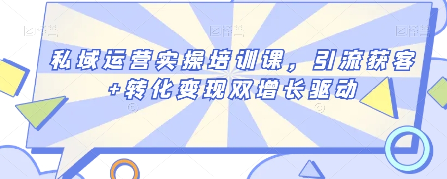 私域运营实操培训课，引流获客+转化变现双增长驱动-啄木鸟资源库