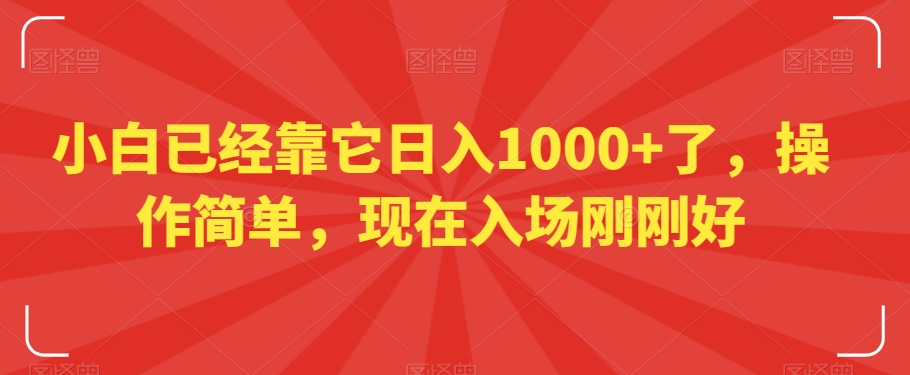 小白已经靠它日入1000+了，操作简单，现在入场刚刚好【揭秘】-啄木鸟资源库