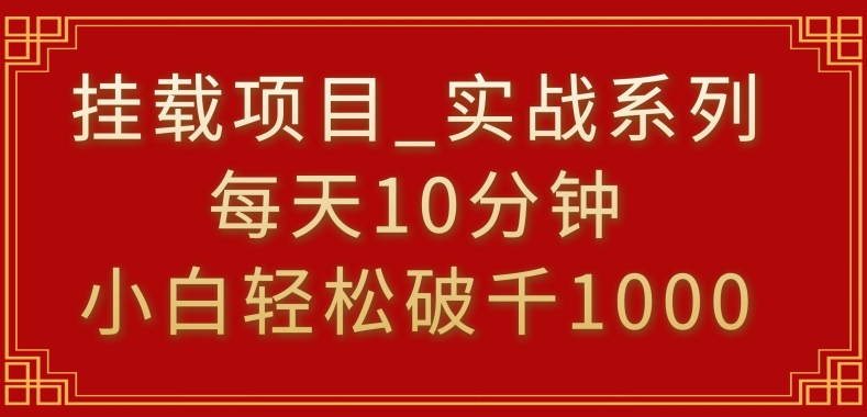 挂载项目，小白轻松破1000，每天10分钟，实战系列保姆级教程【揭秘】-啄木鸟资源库