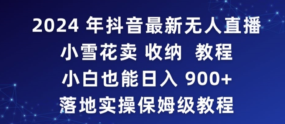 2024年抖音最新无人直播小雪花卖收纳教程，小白也能日入900+落地实操保姆级教程【揭秘】-啄木鸟资源库