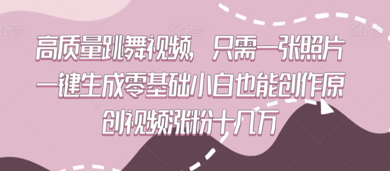 高质量跳舞视频，只需一张照片一键生成零基础小白也能创作原创视频涨粉十几万【揭秘】-啄木鸟资源库