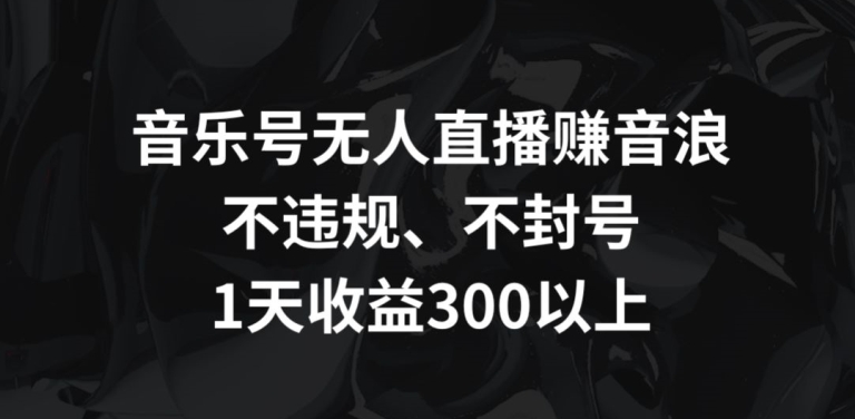 音乐号无人直播赚音浪，不违规、不封号，1天收益300+【揭秘】-啄木鸟资源库