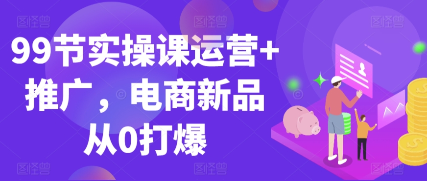 99节实操课运营+推广，电商新品从0打爆-啄木鸟资源库