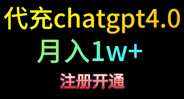 代充chatgpt4，日入500+，精准引流，暴力变现【揭秘】-啄木鸟资源库