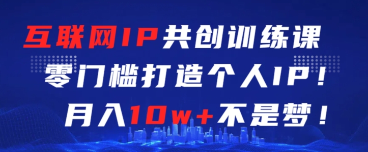 互联网IP共创训练课，零门槛零基础打造个人IP，月入10w+不是梦【揭秘】-啄木鸟资源库