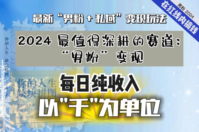 【私域流量最值钱】把“男粉”流量打到手，你便有无数种方法可以轻松变现，每日纯收入以“千”为单位-啄木鸟资源库