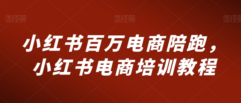 小红书百万电商陪跑，小红书电商培训教程-啄木鸟资源库