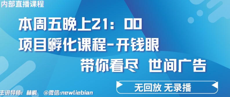 4.26日内部回放课程《项目孵化-开钱眼》赚钱的底层逻辑【揭秘】-啄木鸟资源库