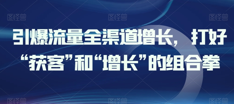 引爆流量全渠道增长，打好“获客”和“增长”的组合拳-啄木鸟资源库