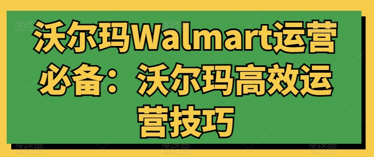 沃尔玛Walmart运营必备：沃尔玛高效运营技巧-啄木鸟资源库