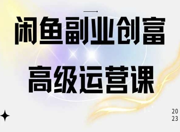 闲鱼电商运营高级课程，一部手机学会闲鱼开店赚钱-啄木鸟资源库