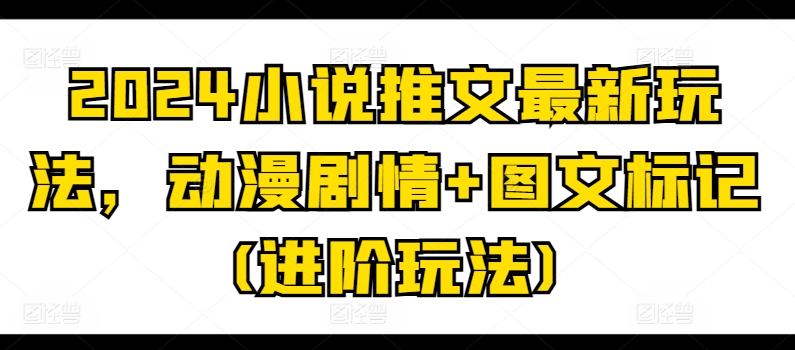 2024小说推文最新玩法，动漫剧情+图文标记(进阶玩法)-啄木鸟资源库