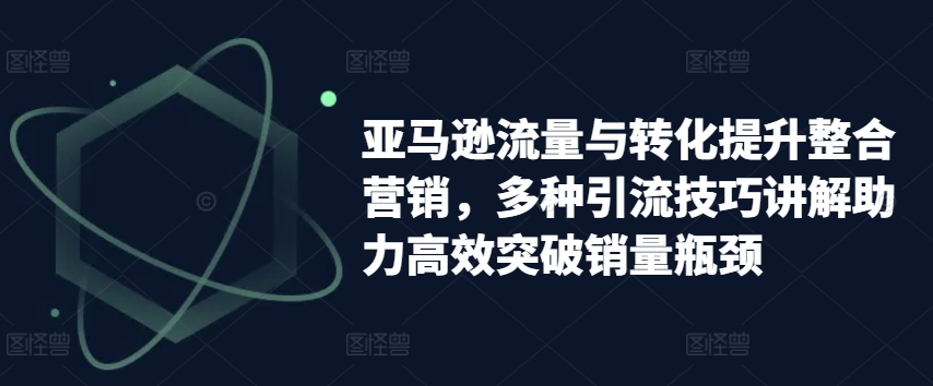 亚马逊流量与转化提升整合营销，多种引流技巧讲解助力高效突破销量瓶颈-啄木鸟资源库