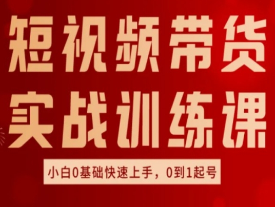 短视频带货实战训练课，好物分享实操，小白0基础快速上手，0到1起号-啄木鸟资源库