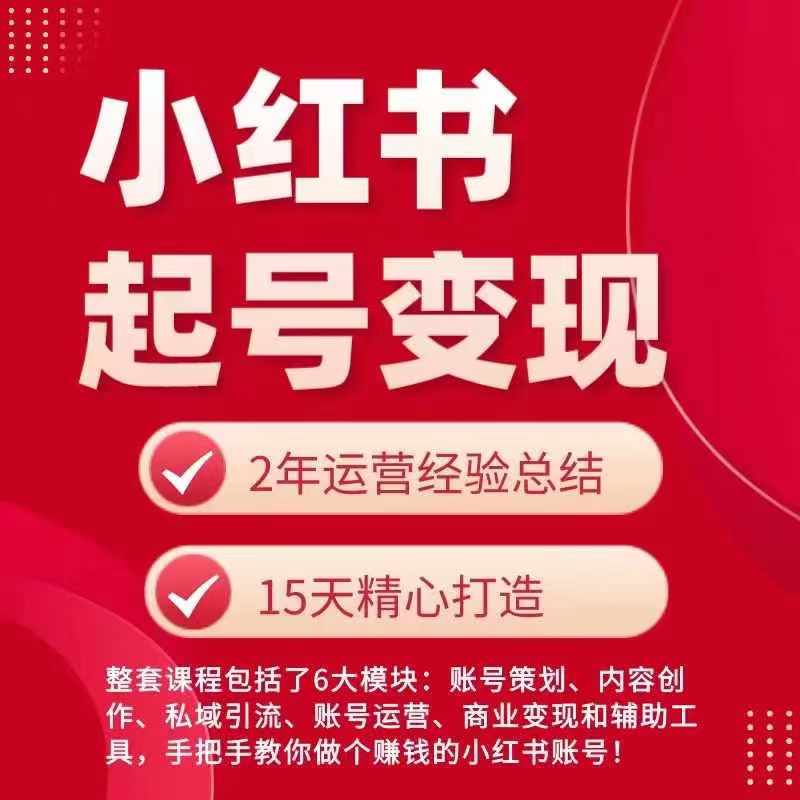 小红书从0~1快速起号变现指南，手把手教你做个赚钱的小红书账号-啄木鸟资源库