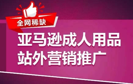 全网稀缺！亚马逊成人用品站外营销推广，​教你引爆站外流量，开启爆单模式-啄木鸟资源库