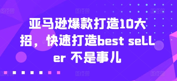 亚马逊爆款打造10大招，快速打造best seller 不是事儿-啄木鸟资源库