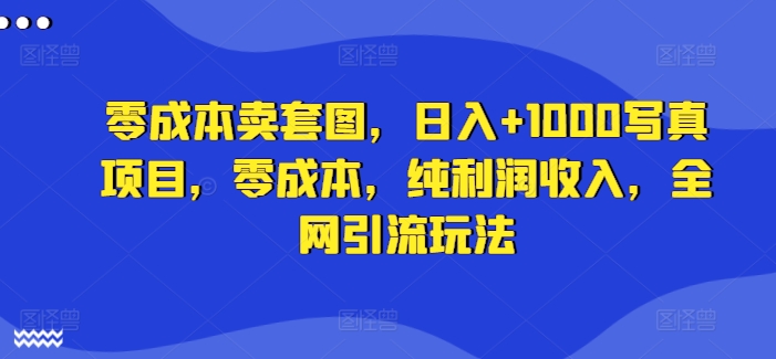 零成本卖套图，日入+1000写真项目，零成本，纯利润收入，全网引流玩法-啄木鸟资源库