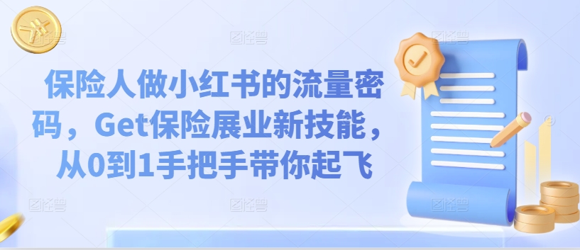 保险人做小红书的流量密码，Get保险展业新技能，从0到1手把手带你起飞-啄木鸟资源库