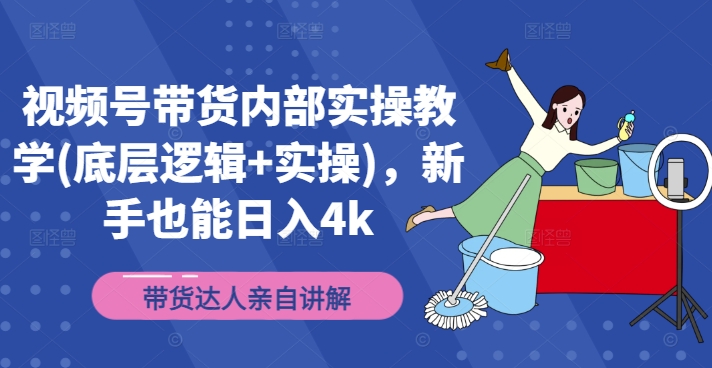 视频号带货内部实操教学(底层逻辑+实操)，新手也能日入4k-啄木鸟资源库