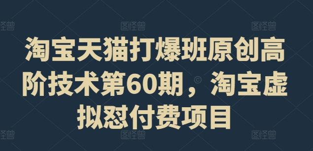 淘宝天猫打爆班原创高阶技术第60期，淘宝虚拟怼付费项目-啄木鸟资源库