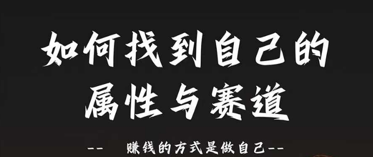 赛道和属性2.0：如何找到自己的属性与赛道，赚钱的方式是做自己-啄木鸟资源库