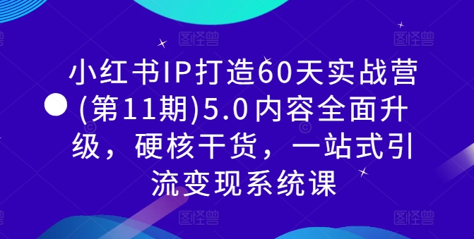 小红书IP打造60天实战营(第11期)5.0​内容全面升级，硬核干货，一站式引流变现系统课-啄木鸟资源库