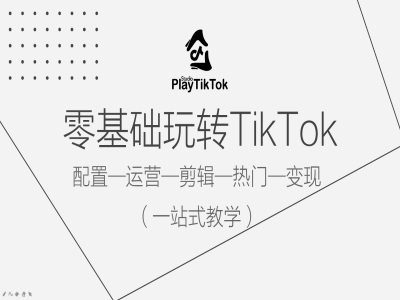 零基础玩转TikTok，配置一运营一剪辑一热门一变现，一站式教学-啄木鸟资源库