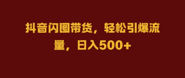 抖音闪图带货，轻松引爆流量，日入几张【揭秘】-啄木鸟资源库