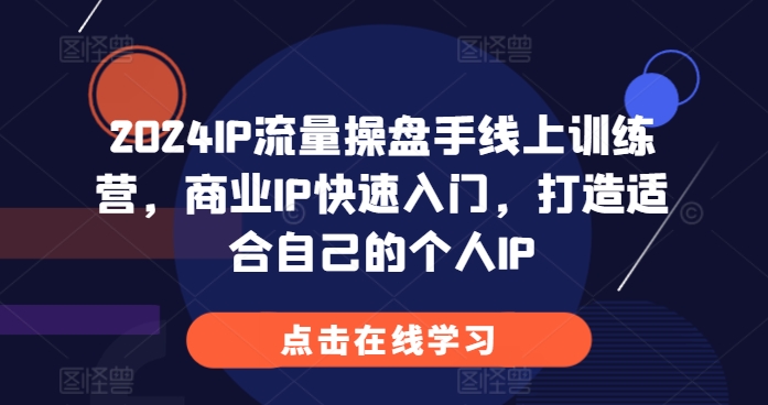 2024IP流量操盘手线上训练营，商业IP快速入门，打造适合自己的个人IP-啄木鸟资源库