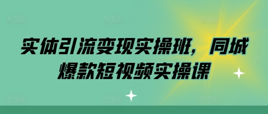 实体引流变现实操班，同城爆款短视频实操课-啄木鸟资源库