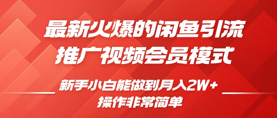 闲鱼引流推广影视会员，0成本就可以操作，新手小白月入过W+【揭秘】-啄木鸟资源库