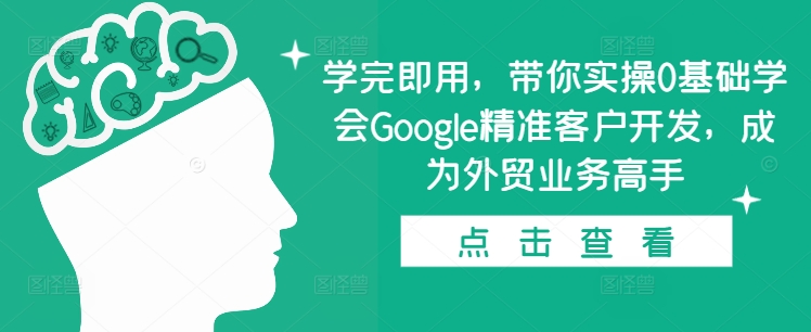 学完即用，带你实操0基础学会Google精准客户开发，成为外贸业务高手-啄木鸟资源库