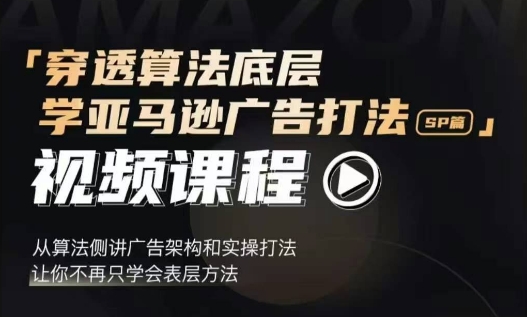 穿透算法底层，学亚马逊广告打法SP篇，从算法侧讲广告架构和实操打法，让你不再只学会表层方法-啄木鸟资源库