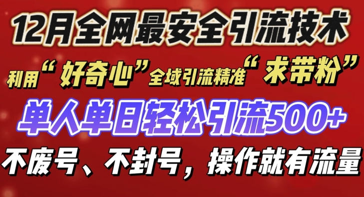 12 月份全网最安全引流创业粉技术来袭，不封号不废号，有操作就有流量【揭秘】-啄木鸟资源库