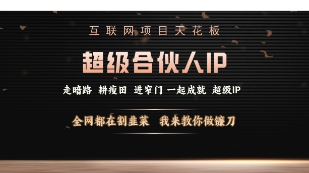 互联网项目天花板，超级合伙人IP，全网都在割韭菜，我来教你做镰刀【仅揭秘】-啄木鸟资源库