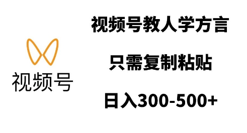 视频号教人学方言，只需复制粘贴，日入多张-啄木鸟资源库